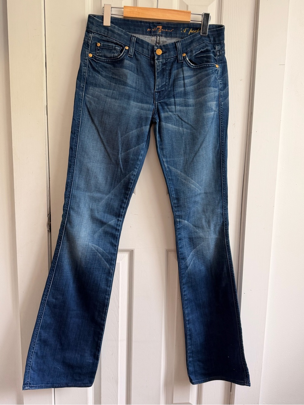 7 For All Mankind Dark Blue Flare Jeans